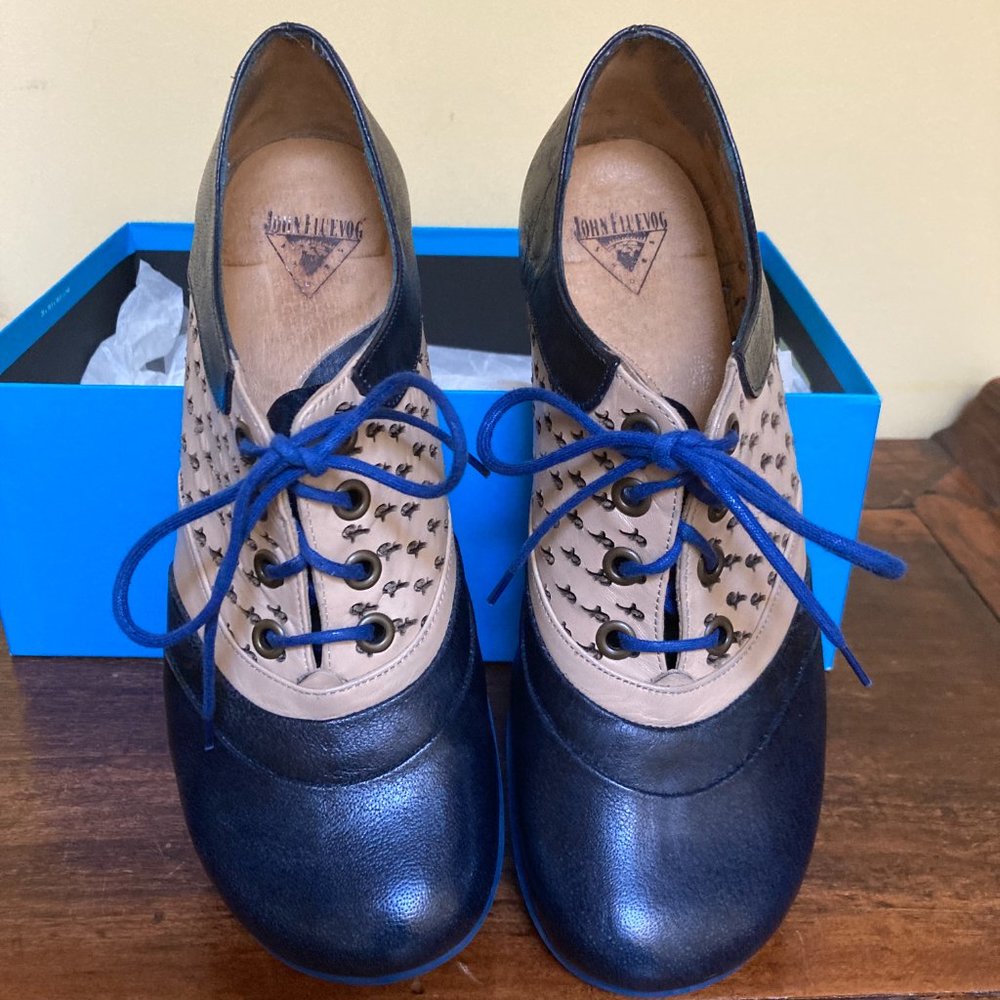 John Fluevog Black and Tan Women's Shoes